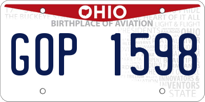 OH license plate GOP1598