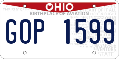OH license plate GOP1599