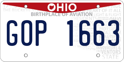 OH license plate GOP1663