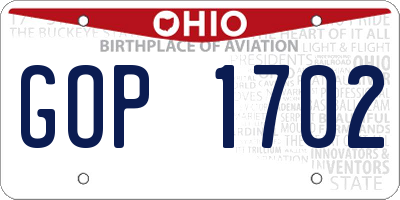 OH license plate GOP1702