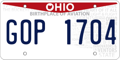OH license plate GOP1704