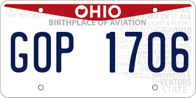 OH license plate GOP1706
