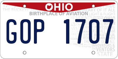 OH license plate GOP1707