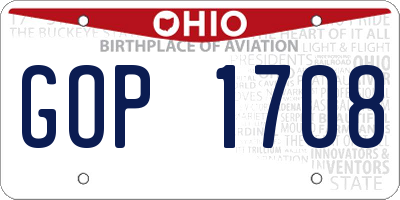 OH license plate GOP1708