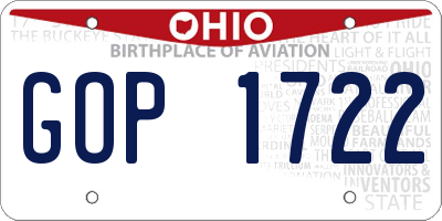 OH license plate GOP1722