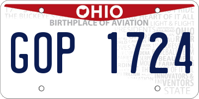 OH license plate GOP1724