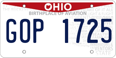 OH license plate GOP1725