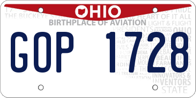 OH license plate GOP1728
