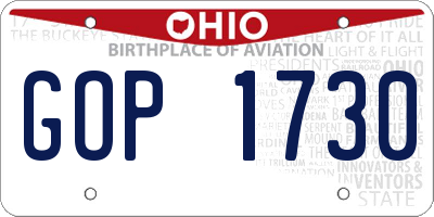 OH license plate GOP1730