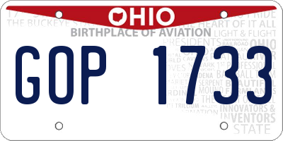 OH license plate GOP1733