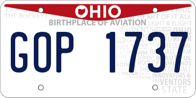 OH license plate GOP1737