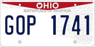 OH license plate GOP1741