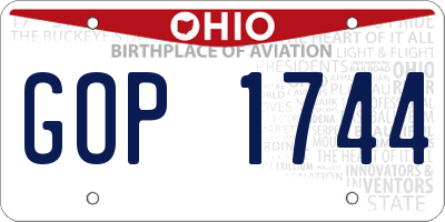 OH license plate GOP1744