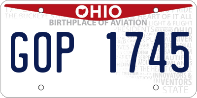 OH license plate GOP1745