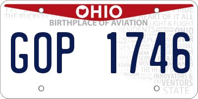 OH license plate GOP1746