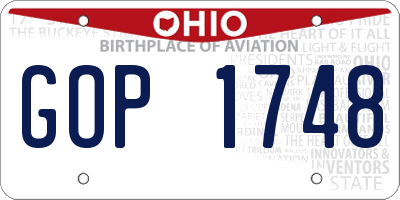 OH license plate GOP1748