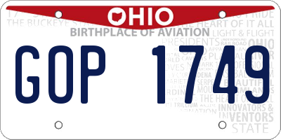 OH license plate GOP1749