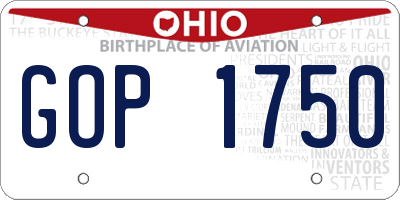 OH license plate GOP1750