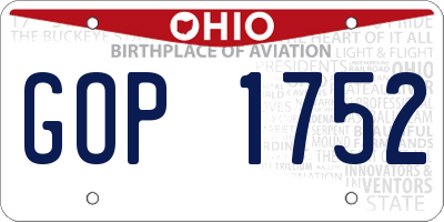 OH license plate GOP1752