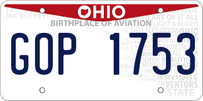OH license plate GOP1753