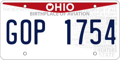 OH license plate GOP1754