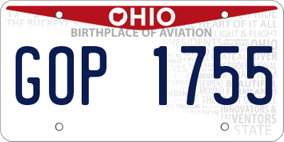 OH license plate GOP1755