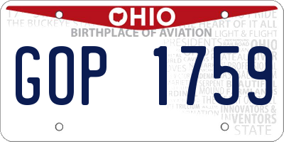 OH license plate GOP1759