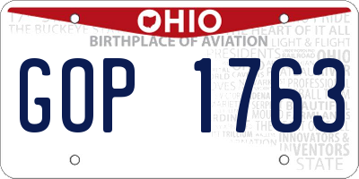 OH license plate GOP1763