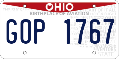 OH license plate GOP1767