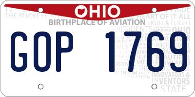 OH license plate GOP1769