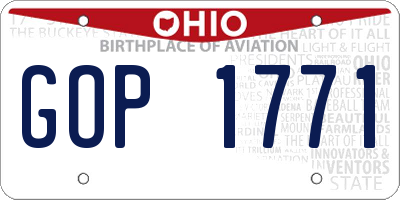 OH license plate GOP1771