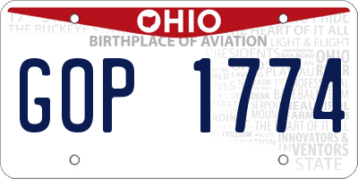 OH license plate GOP1774