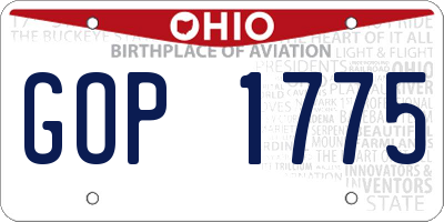 OH license plate GOP1775