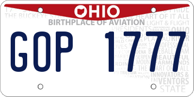 OH license plate GOP1777