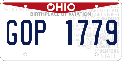 OH license plate GOP1779