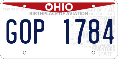 OH license plate GOP1784