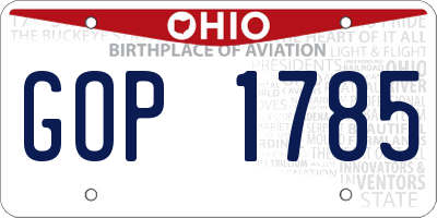 OH license plate GOP1785