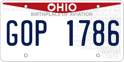 OH license plate GOP1786
