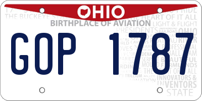 OH license plate GOP1787