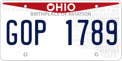 OH license plate GOP1789