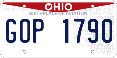 OH license plate GOP1790