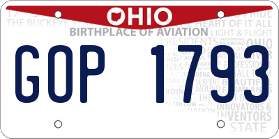 OH license plate GOP1793