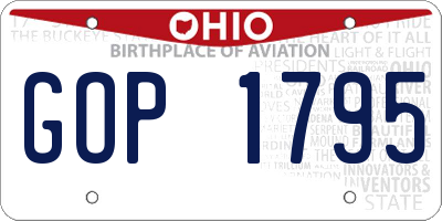 OH license plate GOP1795