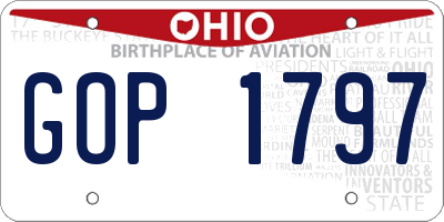 OH license plate GOP1797