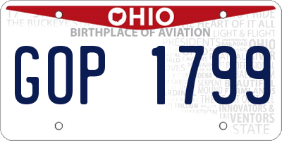 OH license plate GOP1799
