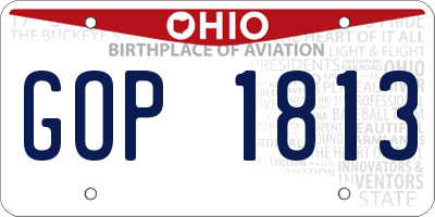 OH license plate GOP1813