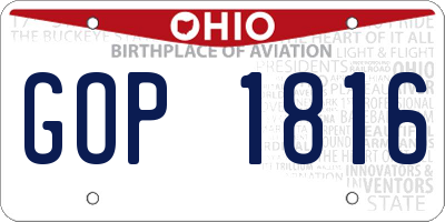 OH license plate GOP1816