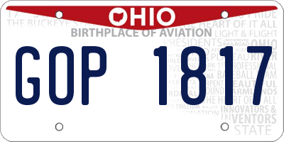 OH license plate GOP1817