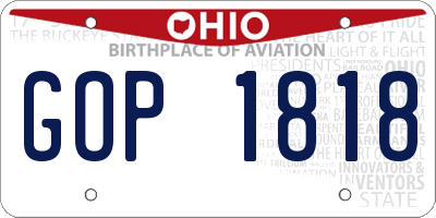 OH license plate GOP1818