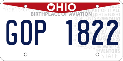 OH license plate GOP1822